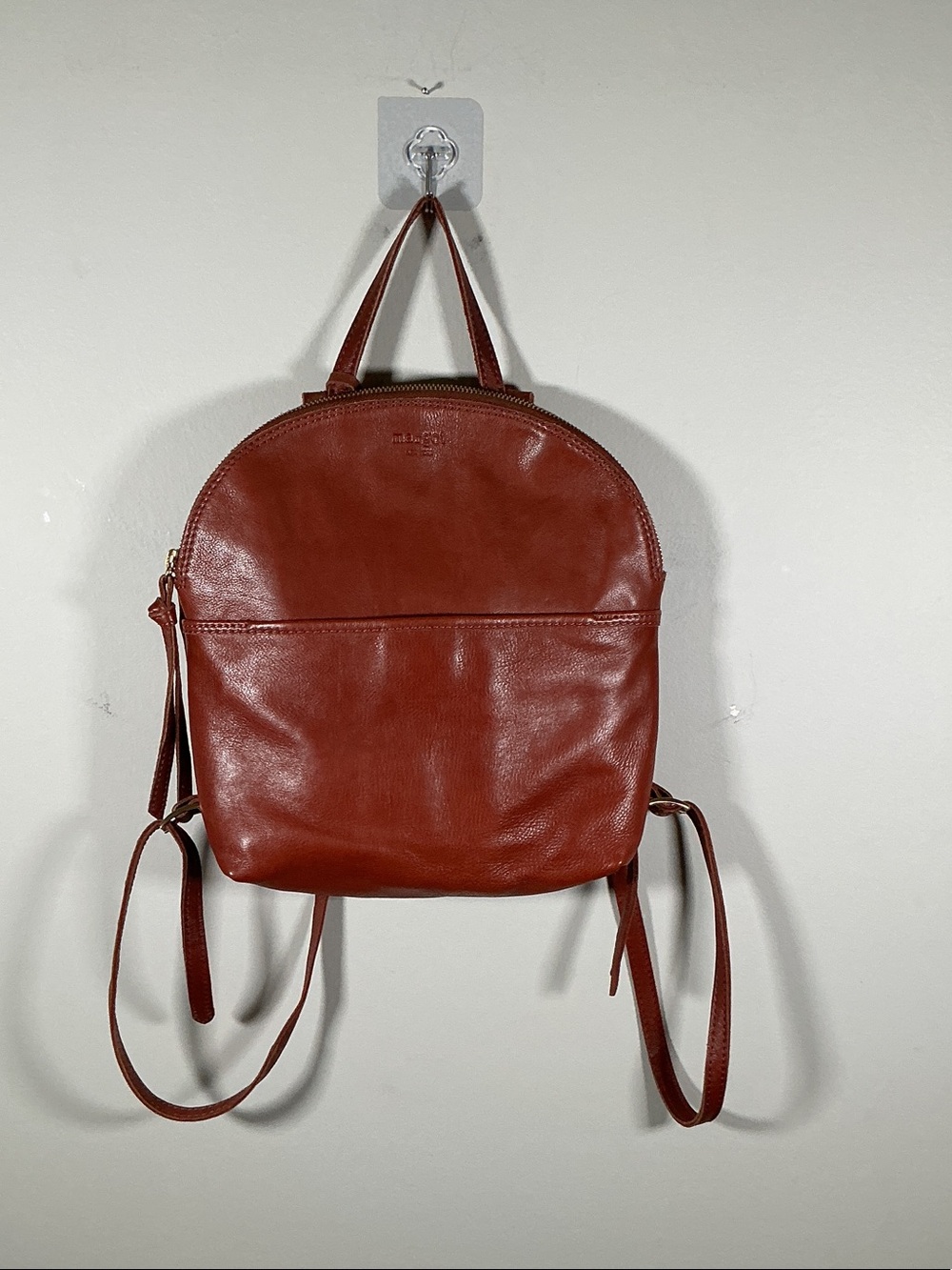 Leather Margot New York Brown Leather Backpack Purse Minimalist Convertible Bag